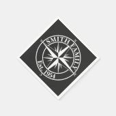 Compass Star Monogramm personalisierbares Emblem Serviette (Ecke)