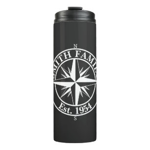 Compass Star Monogramm personalisierbares Emblem Thermosbecher