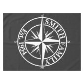 Compass Star Monogramm personalisierbares Emblem Tischdecke (Vorderseite (Horizontal))