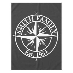 Compass Star Monogramm personalisierbares Emblem Tischdecke