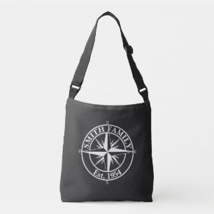 Compass Star Monogramm personalisierbares Emblem Tragetaschen Mit Langen Trägern