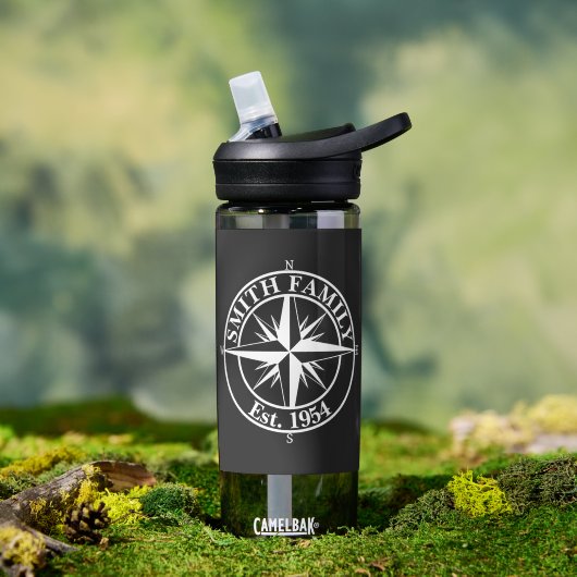 Compass Star Monogramm personalisierbares Emblem Trinkflasche (Außenbereich)