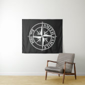 Compass Star Monogramm personalisierbares Emblem Wandteppich (Beispiel (Horizontal))