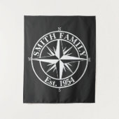 Compass Star Monogramm personalisierbares Emblem Wandteppich (Vorderseite)