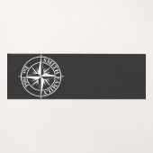Compass Star Monogramm personalisierbares Emblem Yogamatte (Vorderseite (Horizontal))