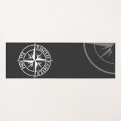 Compass Star Monogramm personalisierbares Emblem Yogamatte (Vorderseite (Horizontal))