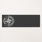 Compass Star Monogramm personalisierbares Emblem Yogamatte (Rückseite (Horizontal))