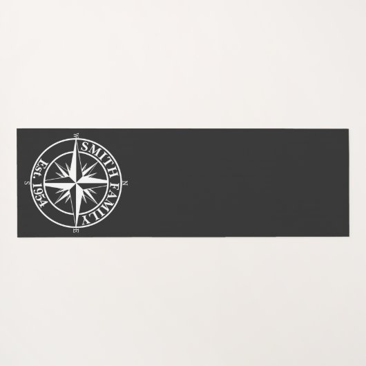 Compass Star Monogramm personalisierbares Emblem Yogamatte (Rückseite (Horizontal))
