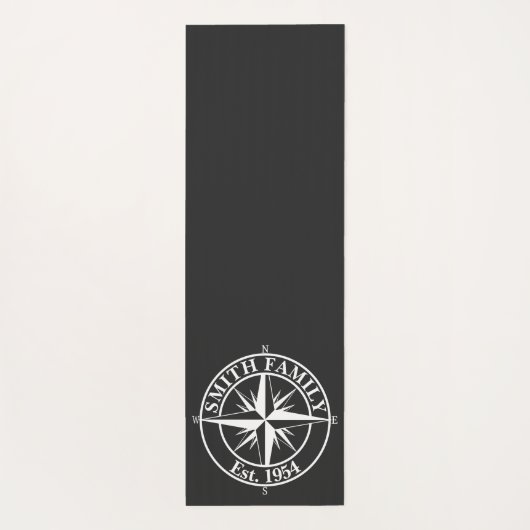 Compass Star Monogramm personalisierbares Emblem Yogamatte (Rückseite)