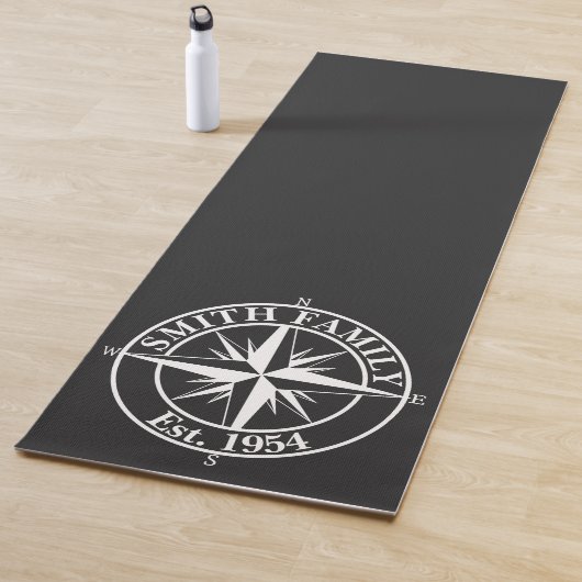 Compass Star Monogramm personalisierbares Emblem Yogamatte (Beispiel)