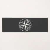 Compass Star Monogramm personalisierbares Emblem Yogamatte (Rückseite (Horizontal))