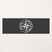 Compass Star Monogramm personalisierbares Emblem Yogamatte (Vorderseite (Horizontal))