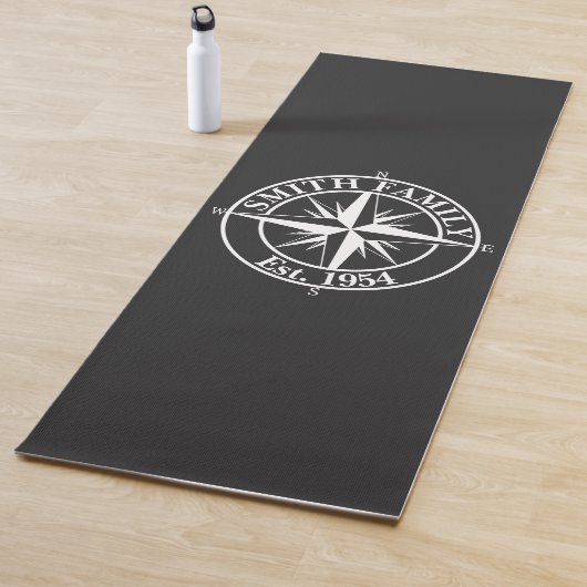 Compass Star Monogramm personalisierbares Emblem Yogamatte (Beispiel)