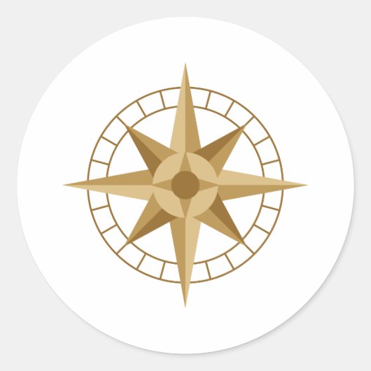Compass Star Runder Aufkleber (Vorderseite)