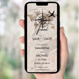 Compass Travel Destination Braune Karte Rettete di