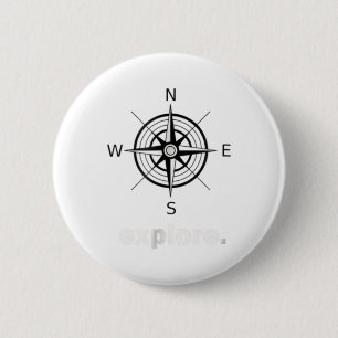 Compass Wanderlust T - Shirt World Traveller Rucks Button