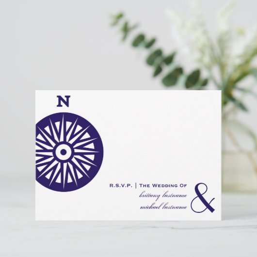 Compass Wedding RSVP (Stehend Vorderseite)