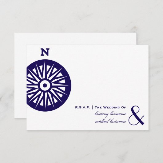 Compass Wedding RSVP (Vorne/Hinten)