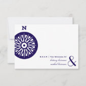Compass Wedding RSVP Karte (Vorderseite)