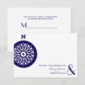 Compass Wedding RSVP Karte (Vorne/Hinten)