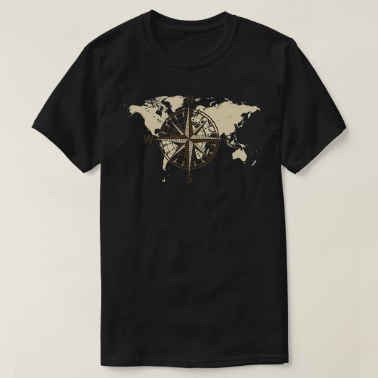 Compass World Map Gravitation Adventure T-Shirt (Design vorne)