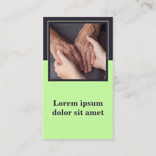 Compassionate Care Green Zuhause Care Business Car Treuekarte (Rückseite)