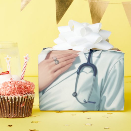 Compassionate Nurse - Elegant Floral Art Illustrat Geschenkpapier (Geburtstagsparty)