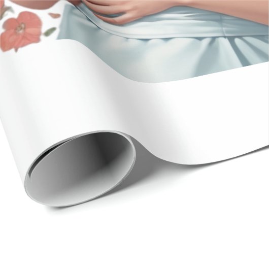 Compassionate Nurse - Elegant Floral Art Illustrat Geschenkpapier (Rolleneckpunkt)