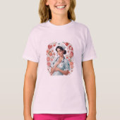 Compassionate Nurse - Elegant Floral Art Illustrat T-Shirt (Vorderseite)