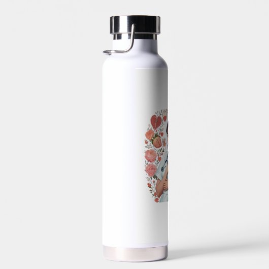 Compassionate Nurse - Elegant Floral Art Illustrat Trinkflasche (Rechts)