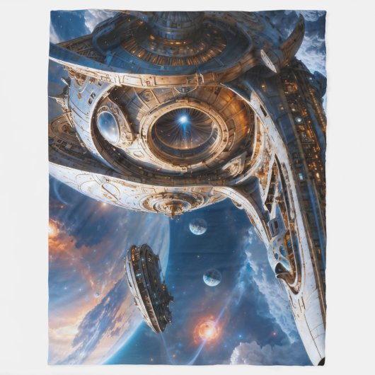 Compellione Galactic Cruiser Al Art von Xzendor7 Fleecedecke (Vorderseite)