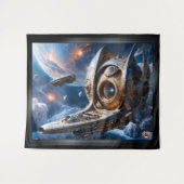Compellione Galactic Cruiser Al Art von Xzendor7 Wandteppich (Vorderseite (Horizontal))