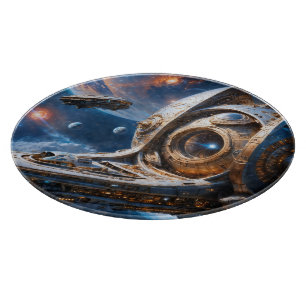 Compellious Galactic Cruiser Al Art von Xzendor7 Schneidebrett