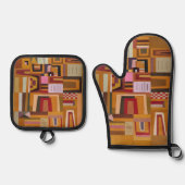 Compensation, Kandinsky Inspired Geometric Art Ofenhandschuh & Topflappen-Set (Vorderseite)