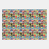 Compilation-Muster der Chibi-Gerechtigkeitsliga Geschenkpapier Set (Vorderseite 2)