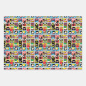 Compilation-Muster der Chibi-Gerechtigkeitsliga Geschenkpapier Set (Vorderseite)