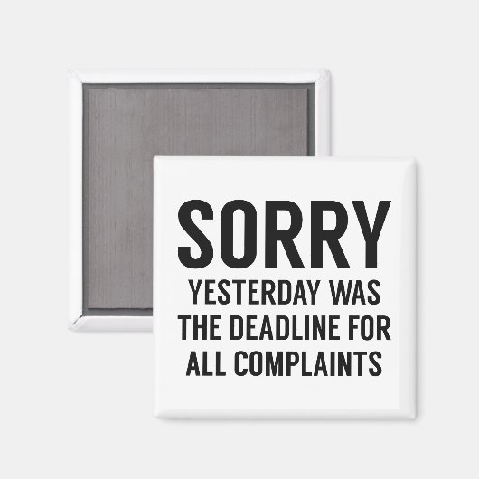 Complaints Deadline Magnet (Vorderseite/Rückseite)