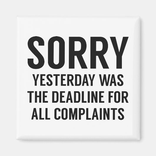 Complaints Deadline Magnet (Vorne)