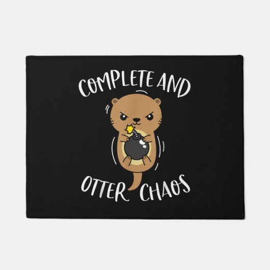 Complete and Otter Chaos Funny Niedlich Sea Otter Fußmatte (Vorderseite)