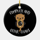 Complete and Otter Chaos Funny Niedlich Sea Otter Keramik Ornament (Hinten)