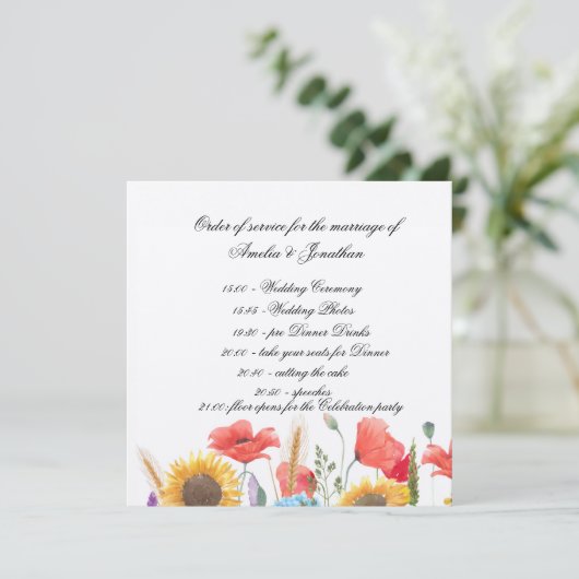 Completely Customisable Program/ Order of servie Programm (Stehend Vorderseite)