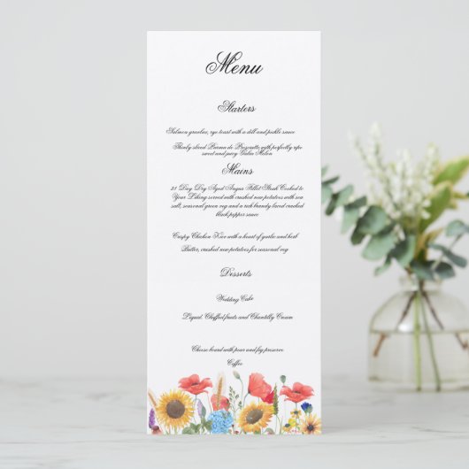 Completely Customisable Wedding Menu Menükarte (Stehend Vorderseite)