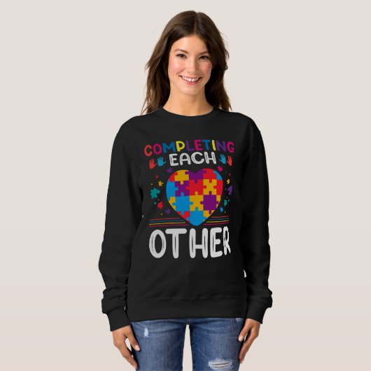 Completing Each Others Autism Awareness Support A Sweatshirt (Vorne ganz)