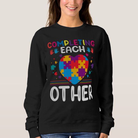 Completing Each Others Autism Awareness Support A Sweatshirt (Vorderseite)