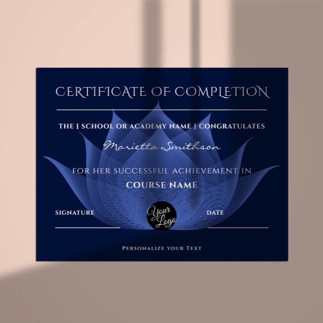 Completion Certificate Lotus Flower For Yoga Reiki (Von Creator hochgeladen)