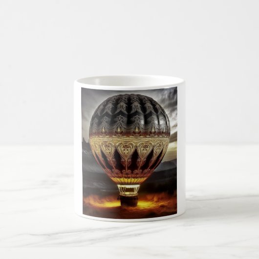 Complex Design On Semi Transparent Hot Air Balloon Kaffeetasse (Mittel)