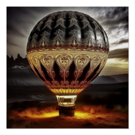 Complex Design On Semi Transparent Hot Air Balloon Poster (Vorderseite)