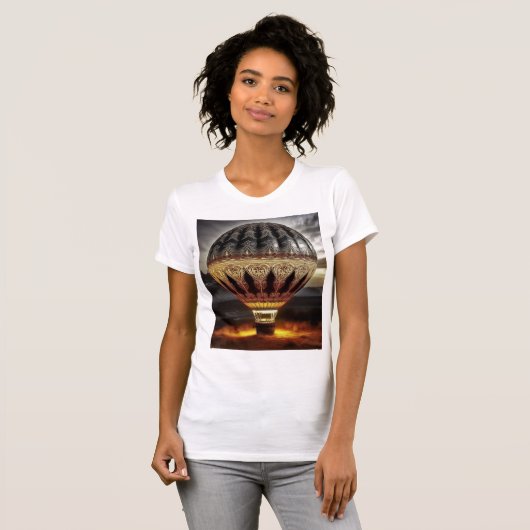 Complex Design On Semi Transparent Hot Air Balloon T-Shirt (Vorne ganz)