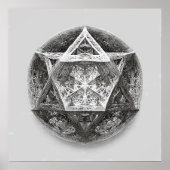 Complex Geometric Line Art: Icosahedron Infinity Poster (Vorne)
