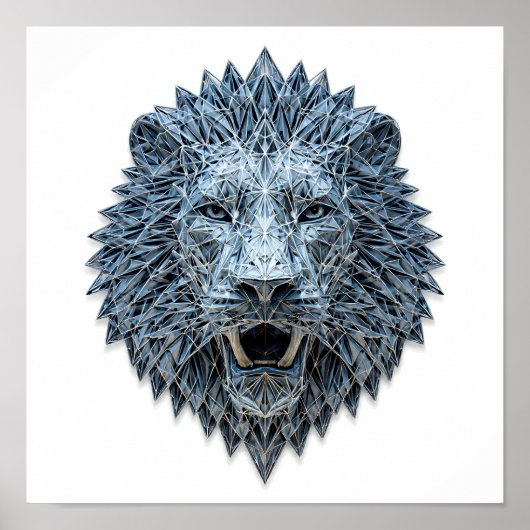 Complex Royal Symbolism: Regal Lion Head Poster (Vorne)